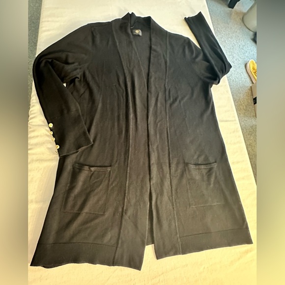 JM Collection Open Front Black Cardigan Size XXL Whimsigoth Normcore Fall - Picture 5 of 8